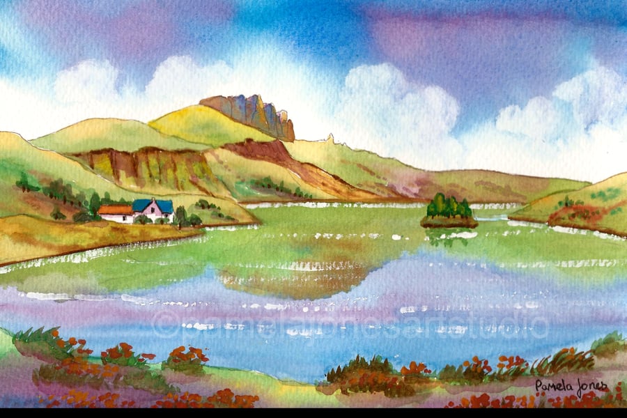 Cottage, Isle Of Skye, The Highlands, Original Watercolour in 14 x 11 Mount