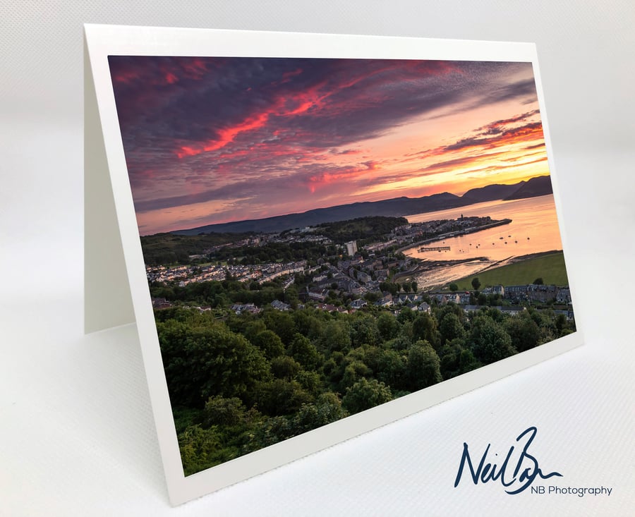 Gourock & Firth of Clyde from Lyle Hill - Scottish Greeting Card by Neil Barr