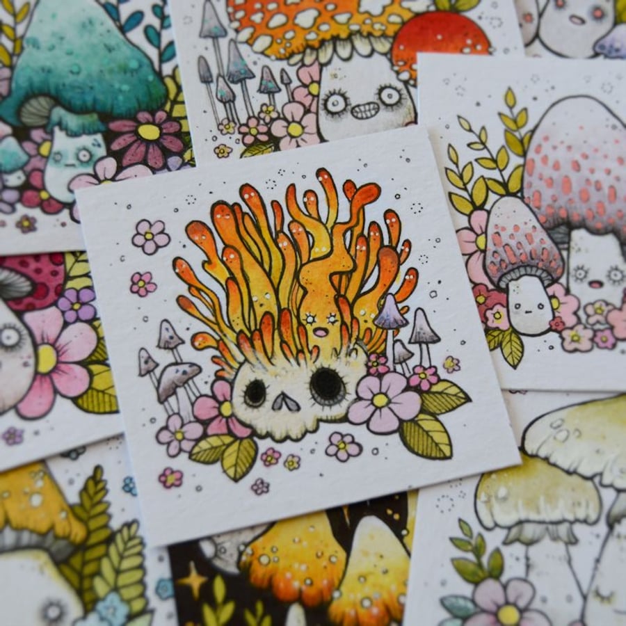 mushroom month - day 7 - original twinchie illustration