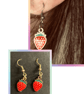 Red Strawberry Earrings - Image 1