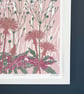 Dandelion Field Wall Art in Dusty Pink and Green, Limited Edition Screen Print - Image 2