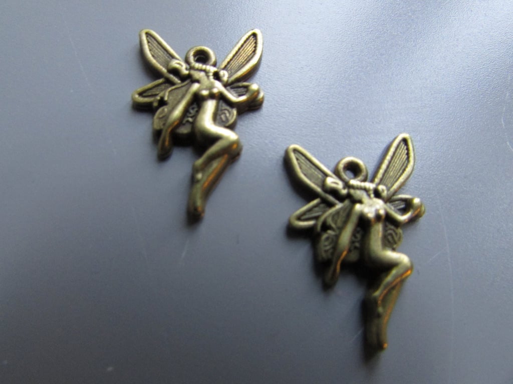 Fairy Jewellery making charm pendant x 2