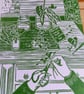 Propagation Lino Print Botanical Card
