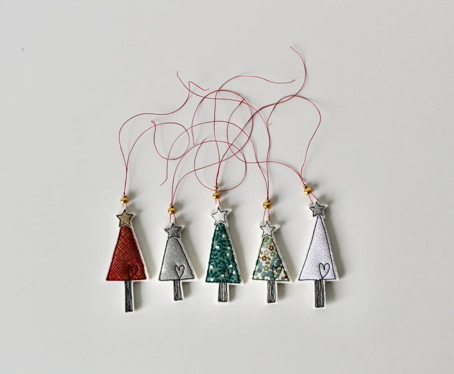 'Christmas Tree Parcel Toppers' - Pack of 5