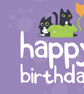 Funny Cat Birthday Card, Black Cat and Tuxedo Cat with Balloon, Cat Lover card - Image 2