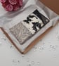 Glasses case butterfly patchwork black, cream and silver.  - Image 4