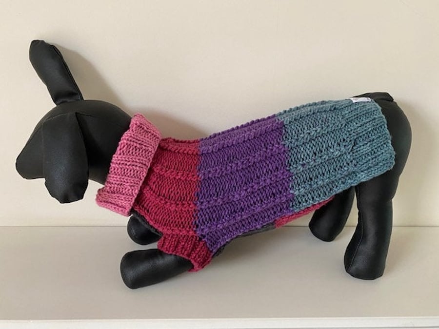 Dog Jumper - Ideal for a Miniature Dachshund or Small Dog, Roll Neck 