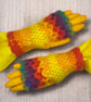 Crocheted Fingerless Dragon Scale Gloves - Image 7