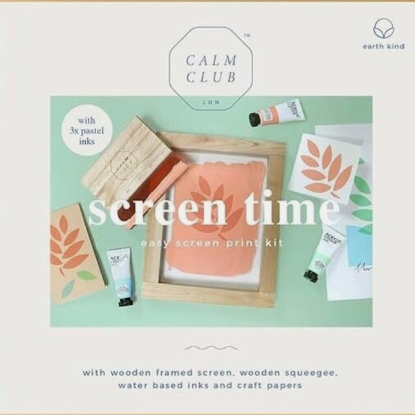 Screen printing kit. Calm Club Craft Magic screen printing kit. Gift