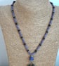 purple lampwork glass and ceramic pendant necklace - Image 4