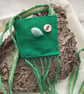 Handwoven Talisman Pouch with Aventurine crystals and a Hazel rune - Image 4