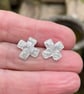 sterling silver kiss cross stud earrings - Image 4