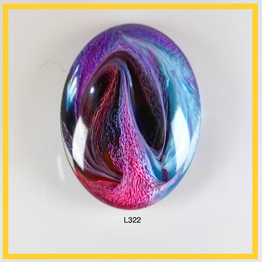 Large Purple  Cabochon, hand made, Unique, Resin Jewelry - L322