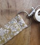 Green Floral Fabric Wristlet, Keyring Wrist Strap, phone strap - Image 2
