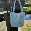 Denim Tote Bag with cork corners