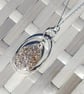 Dinosaur Bone Oval Necklace Recycled Sterling Silver Handmade Jewellery Gift - Image 8