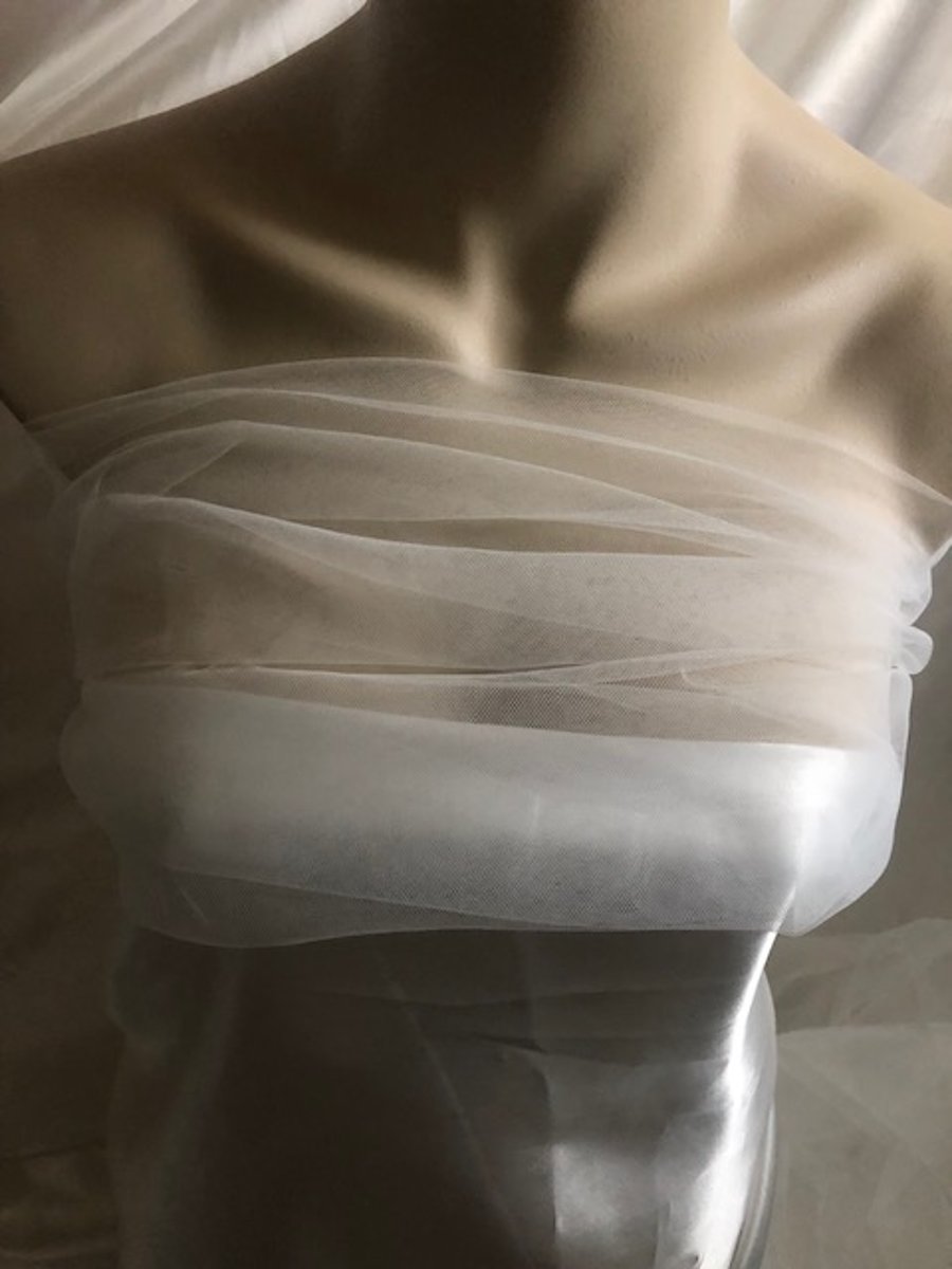 Off The Shoulder- Bridal Sheer Tulle Wrap - Ivory, Cream or White - Any Size! 
