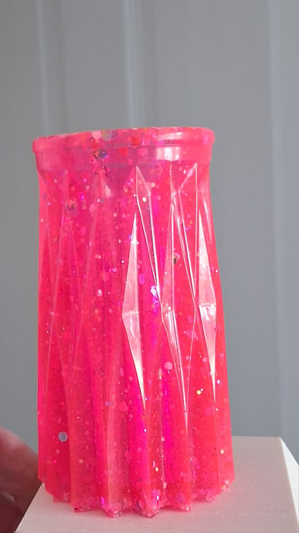 Handmade epoxy resin bud vase