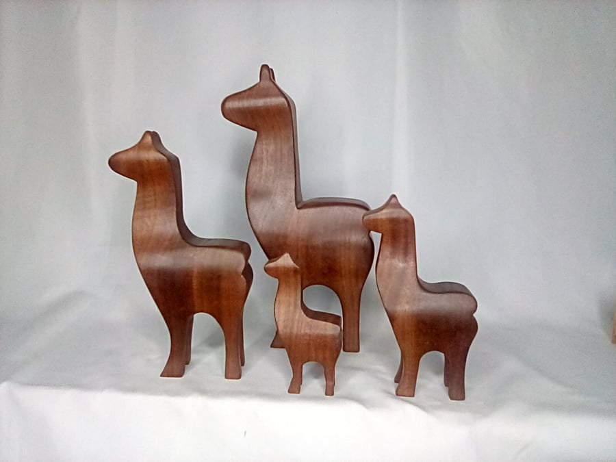 Hand made alpaca family