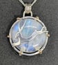 Sterling silver hare pendant, Moonstone pendant, Hare jewellery - Image 3