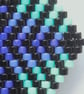 Diamond Shaped Beaded Earrings with Blue, Black and Turquoise Design - Image 3