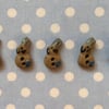 Set of 5 tiny ceramic bunny buttons