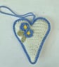 Crochet hanging heart, forget-me-not heart decoration - Image 7