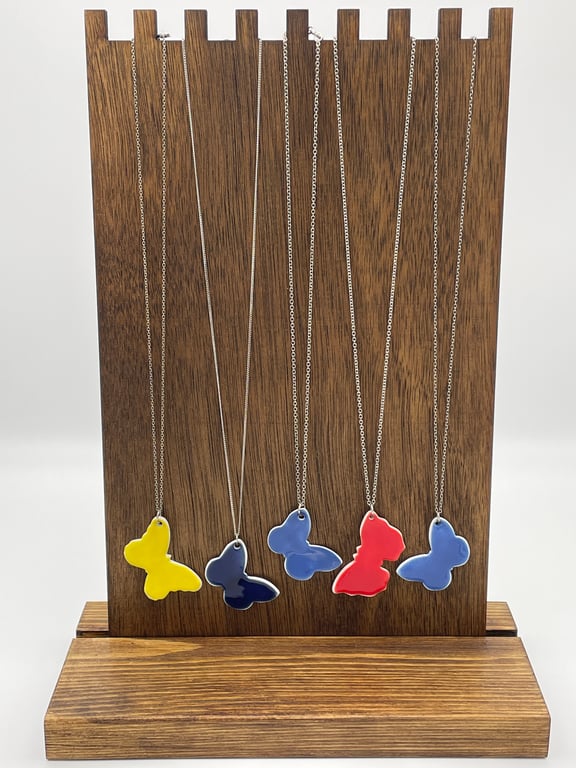 Porcelain butterfly necklace