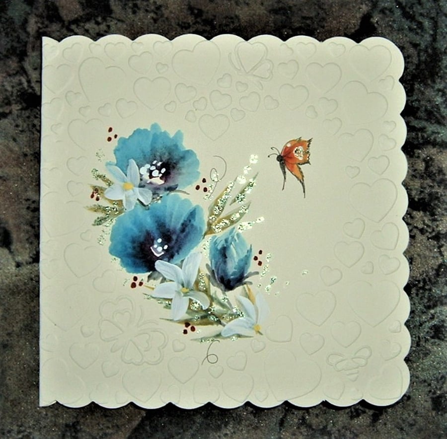 original art hand painted greetings card ( ref F 593)