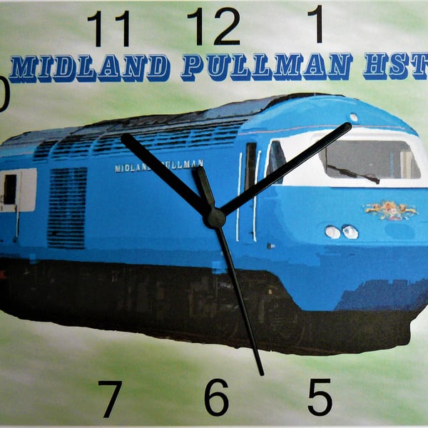  pullman HST diesel train wall hanging clock classic midlands blue pullman train