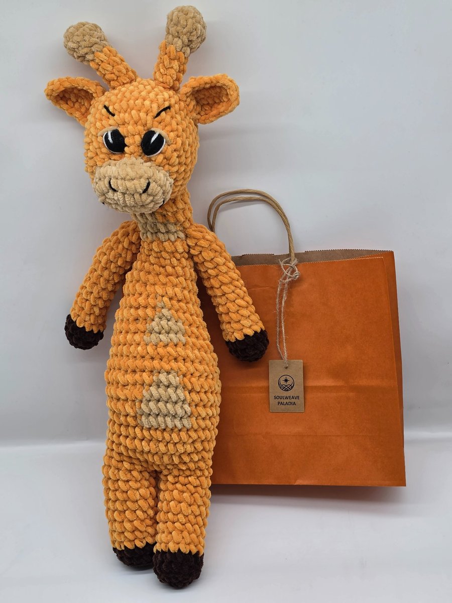 Handmade Crochet Giraffe - Chunky Chenille Plush
