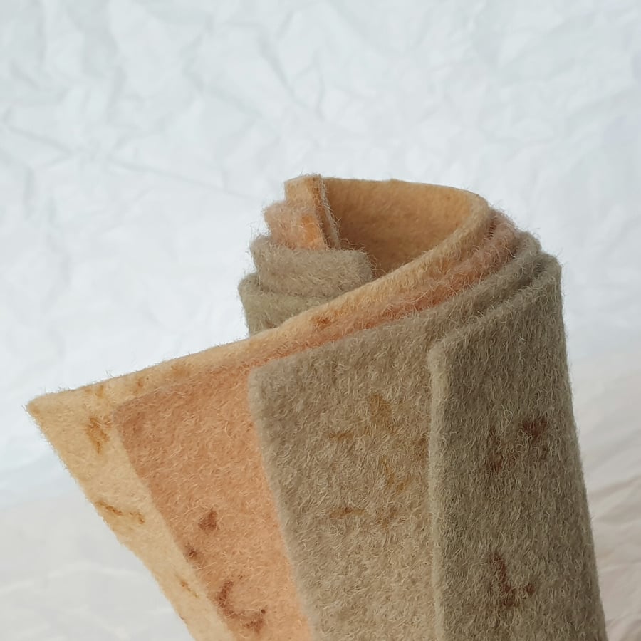 Naturally Dyed Wool Felt Sheets - Pack of 4 Mini Neutrals