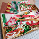 Christmas fabric inspiration pack - Sparkle Holly slow stitching textile art