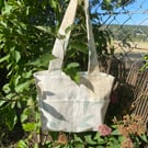Small Tote Bag in Laura Ashley ‘Erin’ Eau de Nil Green Linen fabric 