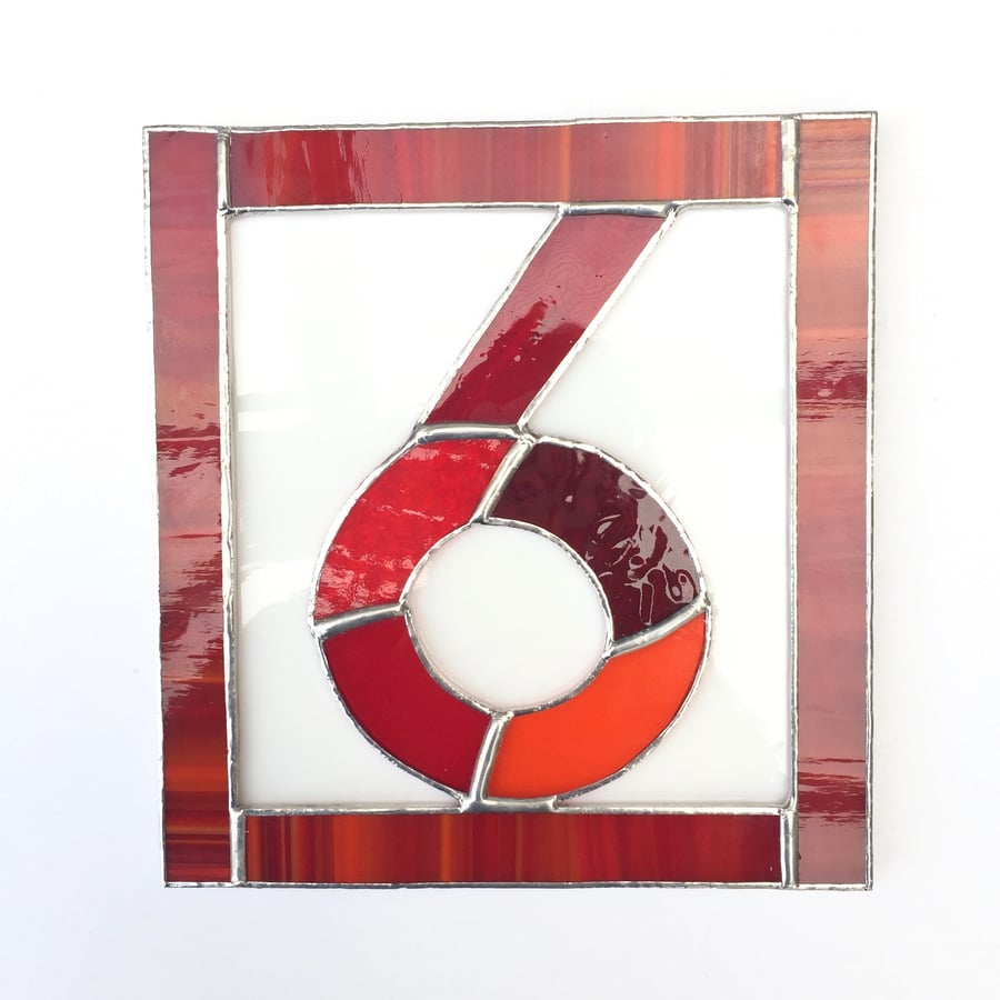 Stained Glass Single House Number - TO ORDER - Handmade Decoration 