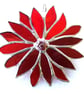 Red Flower Stained Glass Suncatcher Handmade - Image 2