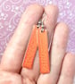 Orange minimalist drop earrings, lightweight colourful earrings - Image 3
