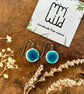 Handmade Turquoise Ceramic Earrings; Sea Blue Green, Minimal Jewellery, Glazed H - Image 4