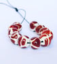 Handmade cow print patterned lamp work glass beads - Image 4