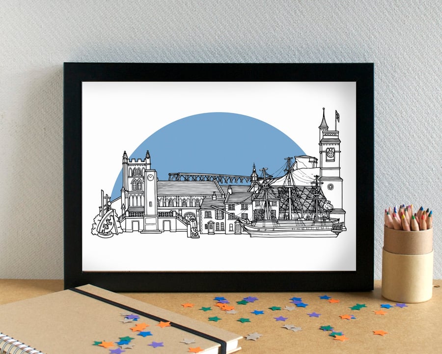 Hartlepool Skyline Art Print