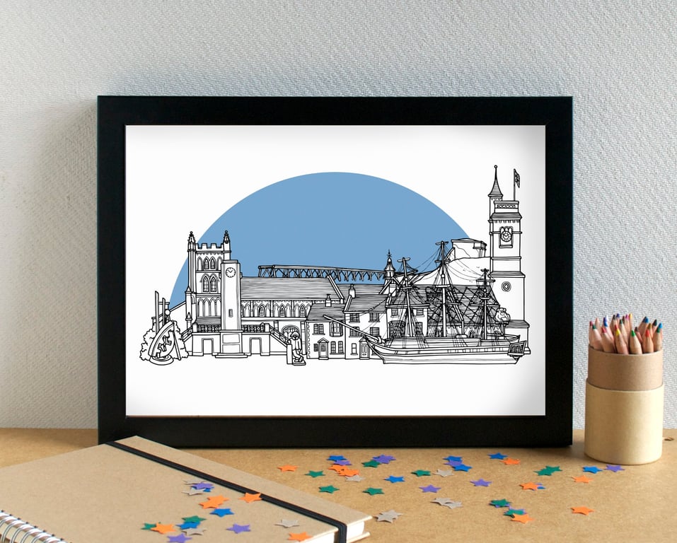 Hartlepool Skyline Art Print