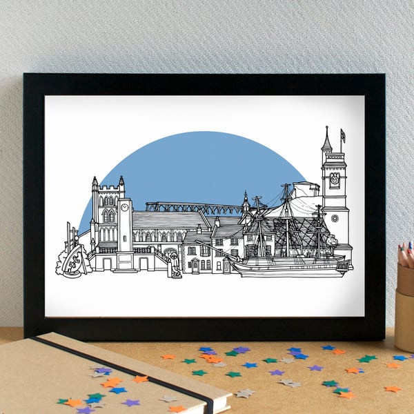 Hartlepool Skyline Art Print