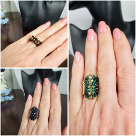 Miyuki Peyote Beaded Rings Handmade Rings
