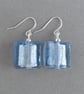 Pale Blue Fused Glass Earrings - Powder Blue Drop Earrings - Cornflower Blue - Image 2