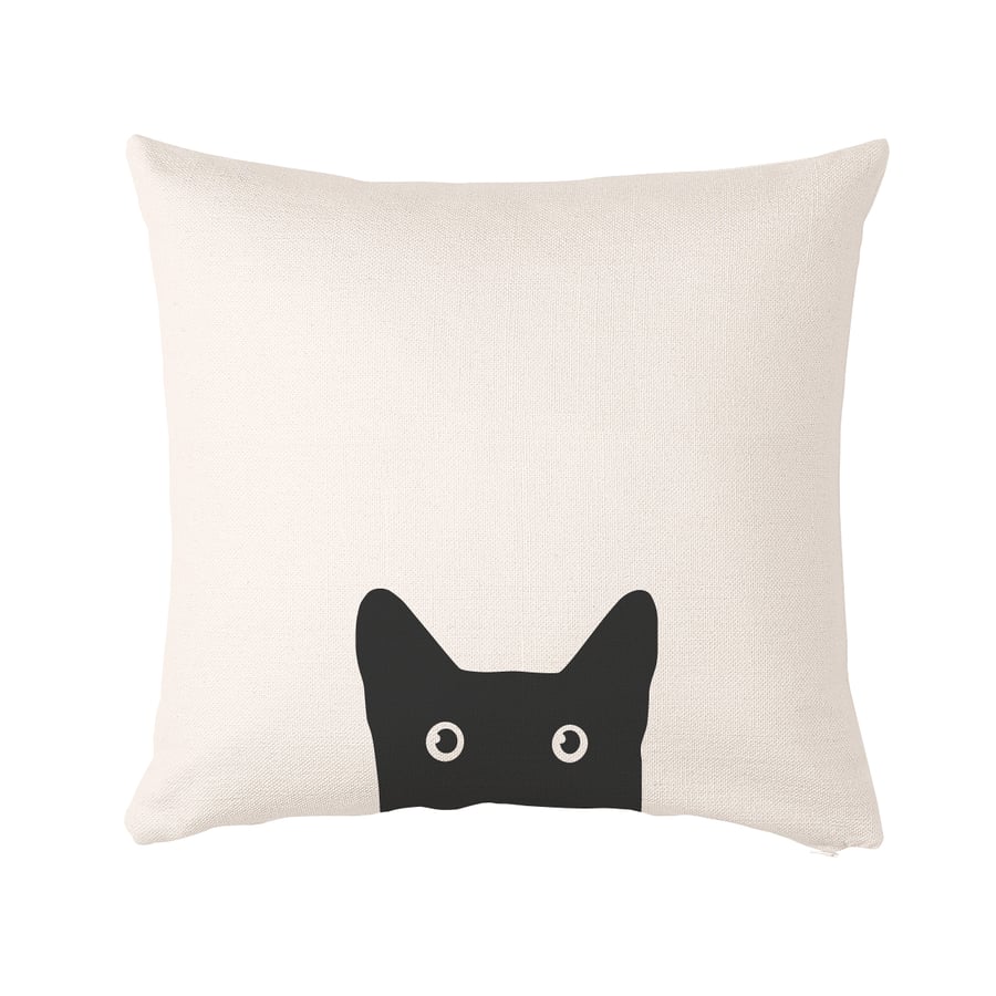 Black Cat Cushion, cushion cover 50x50 cm (20x20")