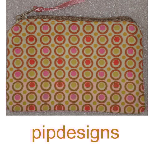 Purse Orange With Zip Credit Card Coin Purse