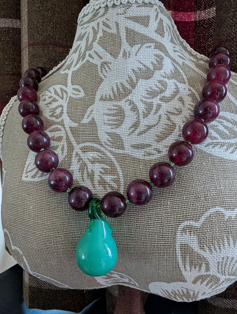 "Deep Purple Pears" Necklace 