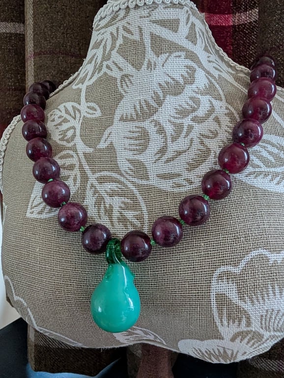 "Deep Purple Pears" Necklace 