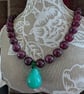 "Deep Purple Pears" Necklace 