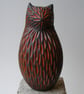 Carved raku glazed cat - Image 2